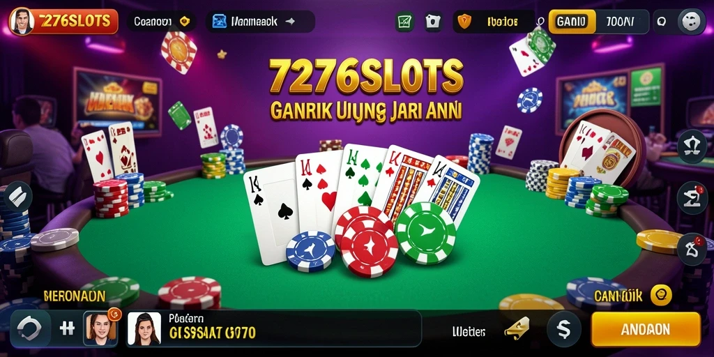 Screenshot gameplay poker di 7276SLOTS yang seru dan menarik.