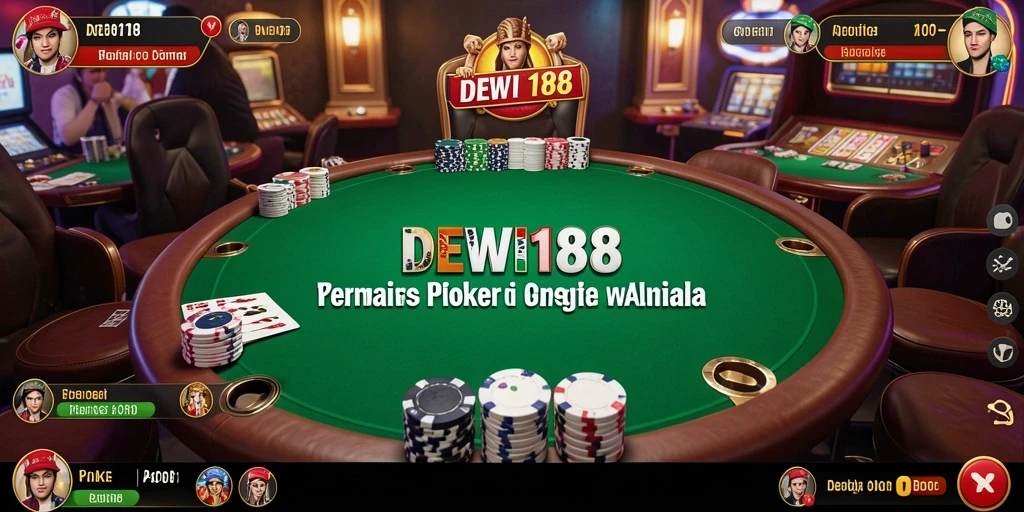 Tampilan gameplay DEWI188 yang menegangkan dalam permainan Poker.
