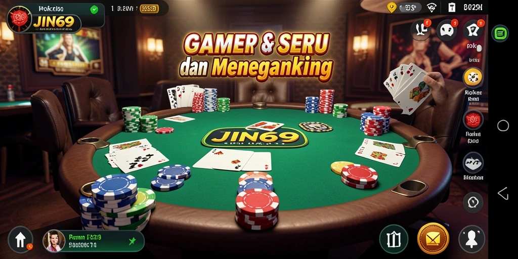 Tampilan gameplay poker yang seru dan mengasyikkan di JIN69.