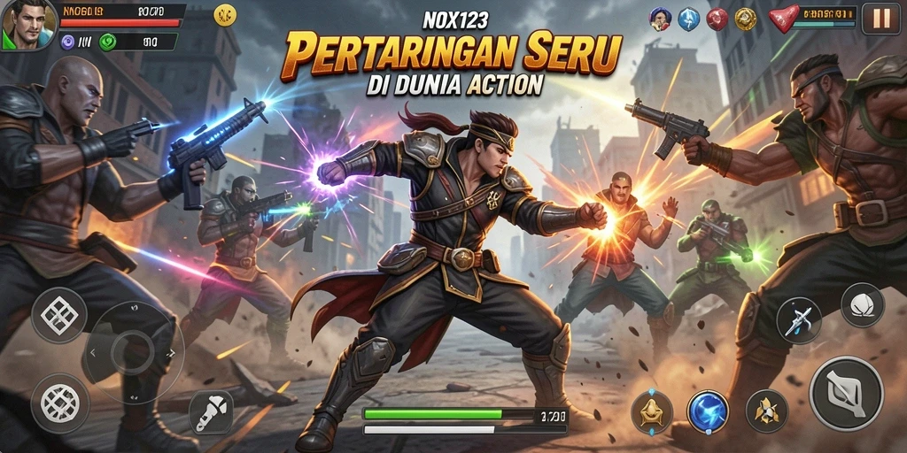 Gameplay intens NOX123 dengan pertarungan seru dan grafis menawan.