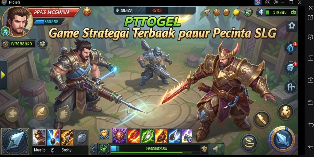 Screenshot gameplay SLG PTTOGEL yang menampilkan strategi pembangunan.
