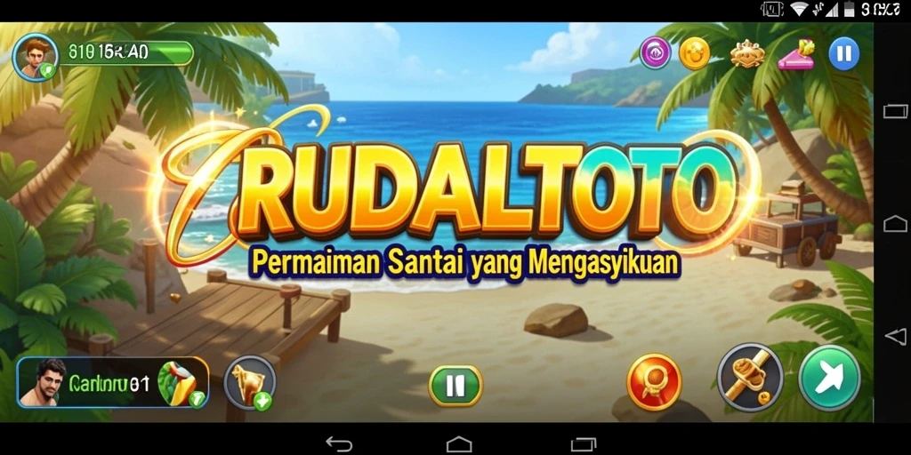 Screenshot menampilkan gameplay seru RUDALTOTO yang penuh warna.