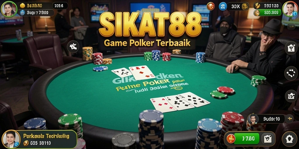 Screenshot SIKAT88 menampilkan gameplay poker yang seru dan mendebarkan.