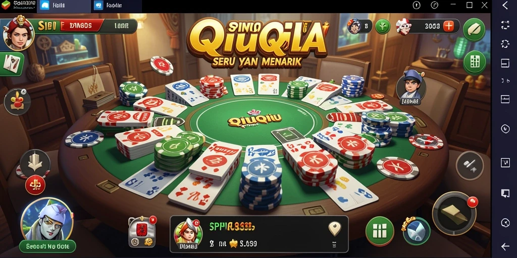 Tampilan gameplay seru di SPINGILA dengan kartu QiuQiu.