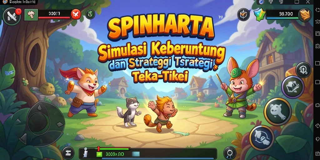 Screenshot gameplay SPINHARTA menunjukkan interaksi simulasi yang menarik.